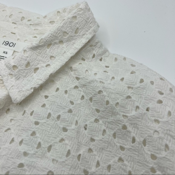 1901 - Button Front Cotton Eyelet Shirt - Picture 7 of 9
